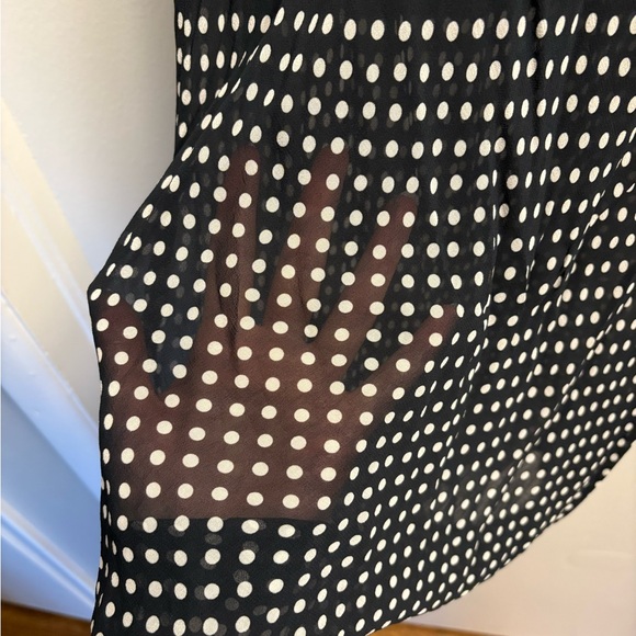 Anthropologie Maeve Black Skirt Polka Dots Sheer - Picture 9 of 10